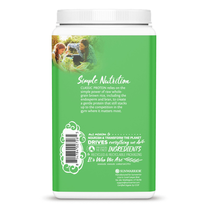 Sunwarrior - Classic Organic Chocolate Protein por, 750 g - Image 3