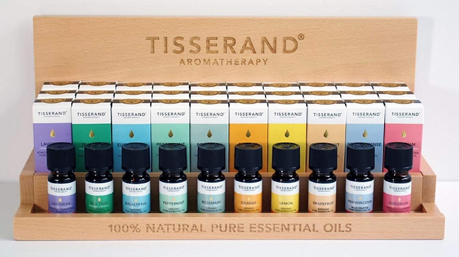 TISSERAND AROMATHERAPY TOP 10 Essesntial Olis Bundle + Display Case (40 units - 40 x (9 ml / 0