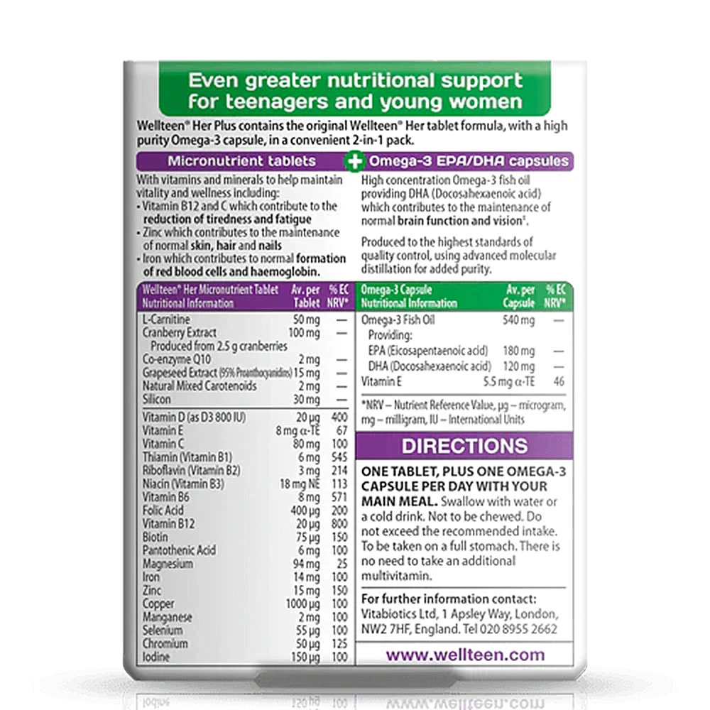 Vitabiotics - Wellteen Női Plusz (56 tabletta) - Image 3