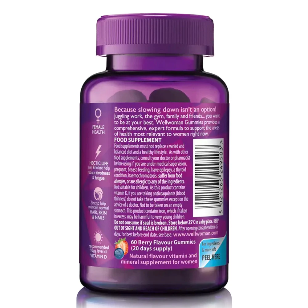 Vitabiotics - Wellwoman gumicukorkák (60 darab, bogyós ízű) - Image 6