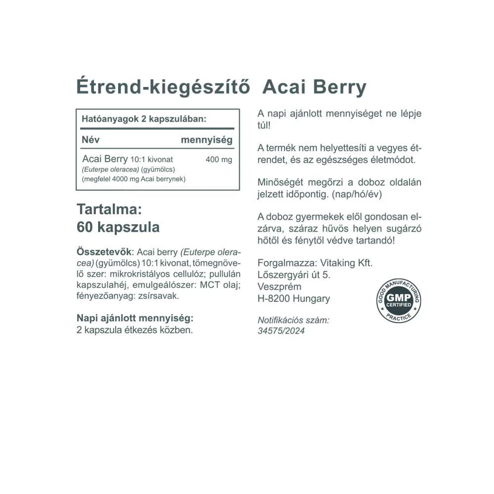 Vitaking - Vitaking Acai Bogyó 3000 mg (60 lágyzselatin kapszula) - Image 2