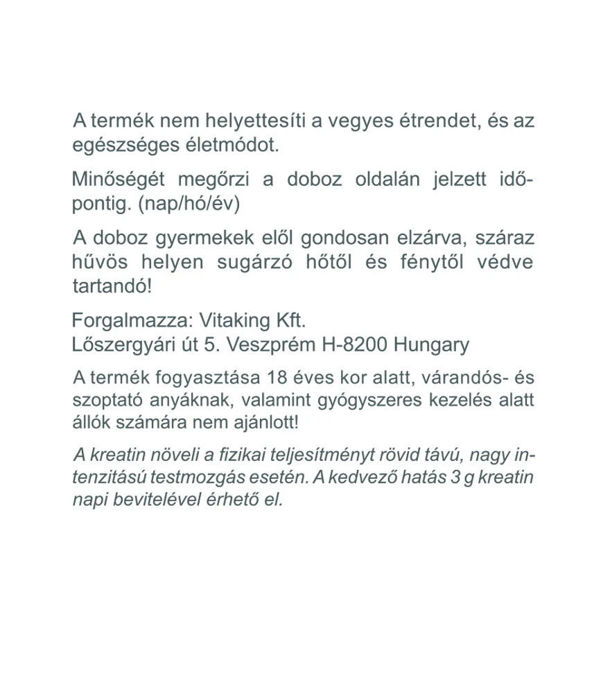 Vitaking - 100% Tiszta Kreatin Por (250 g) - Image 5