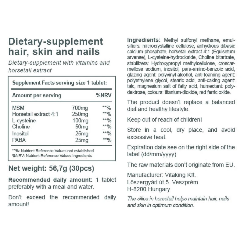 Vitaking - Haj, Bőr & Köröm Vitamin (30 tabletta) - Image 3
