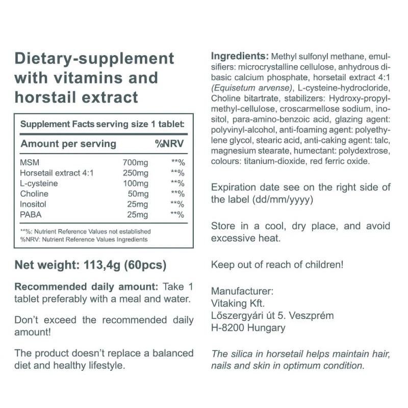 Vitaking - Haj, Bőr & Köröm Vitamin (60 tabletta) - Image 7
