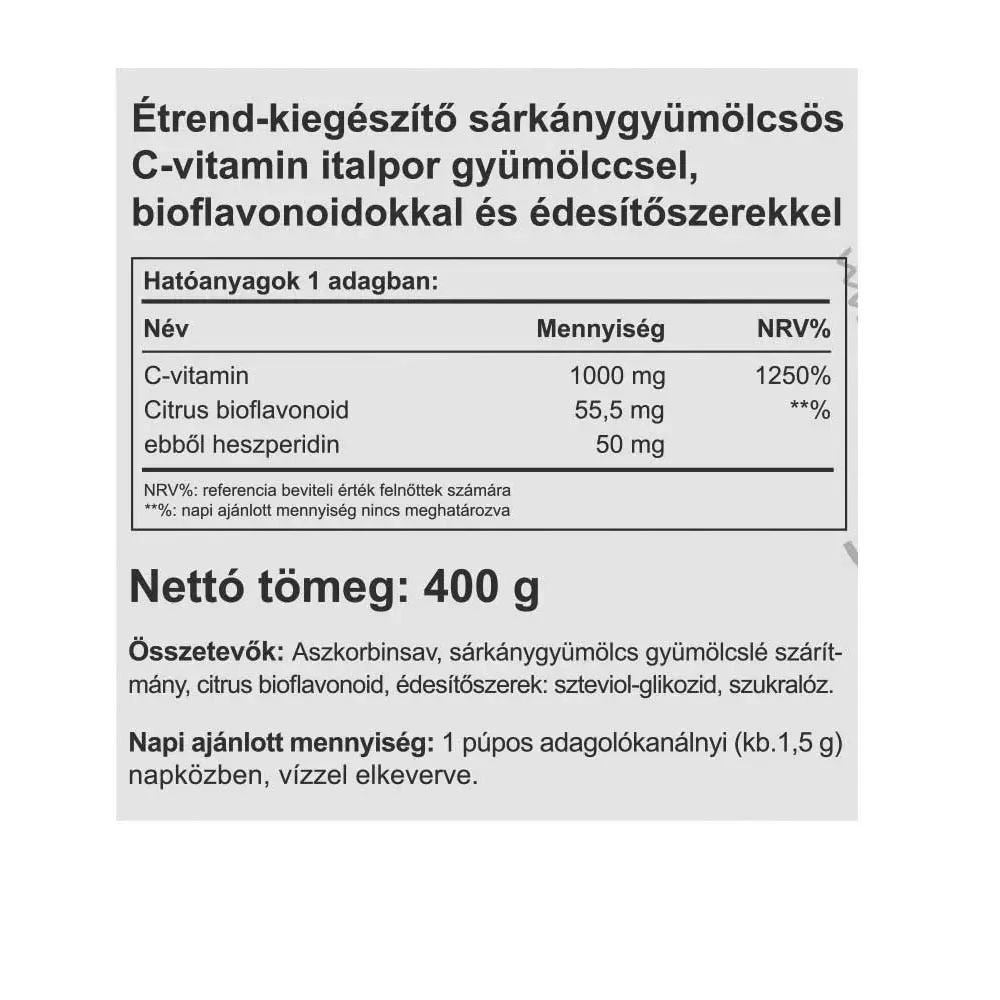 Vitaking - Azonnal Oldódó Supreme C-vitamin Por (400 g, Sárkánybogyó íz) - Image 6