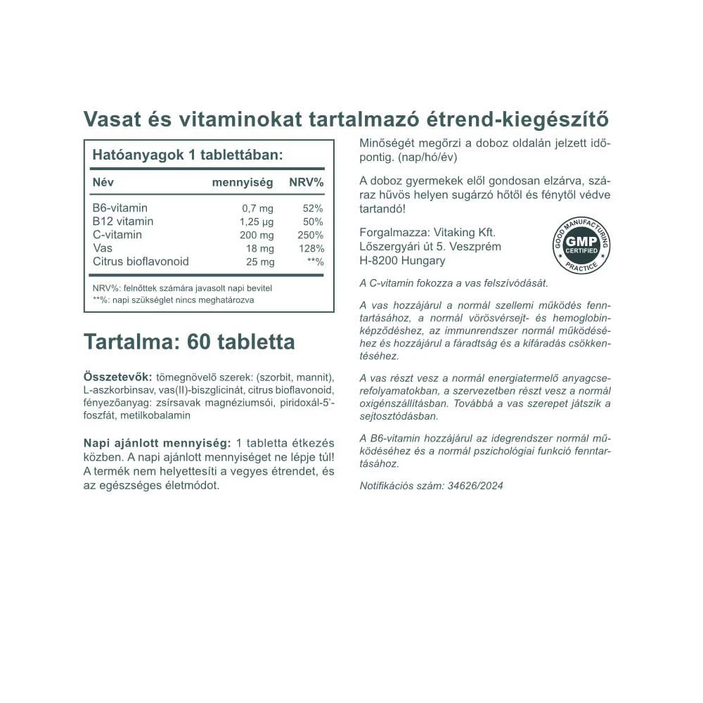 Vitaking - Vas Mindenki Számára (60 tabletta) - Image 5