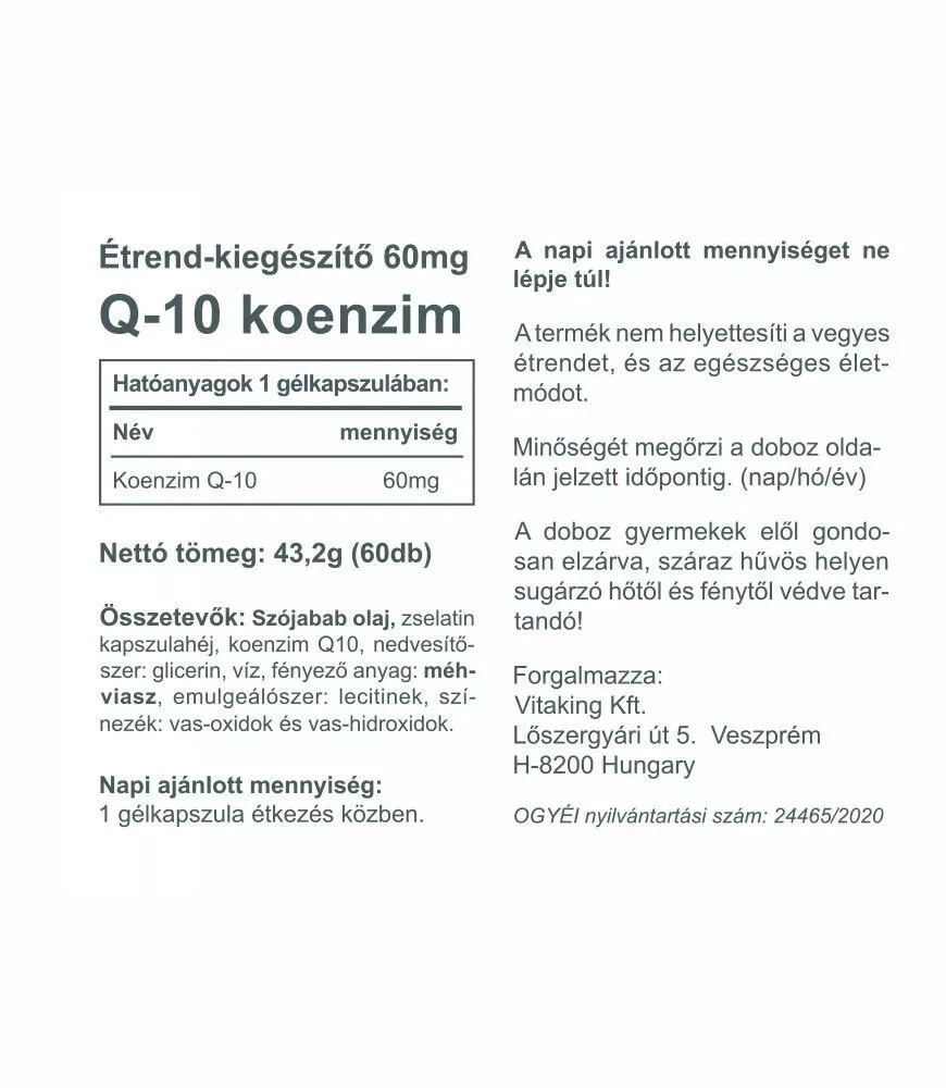 Vitaking - Q-10 koenzim 60 mg (60 lágyzselatin kapszula) - Image 2