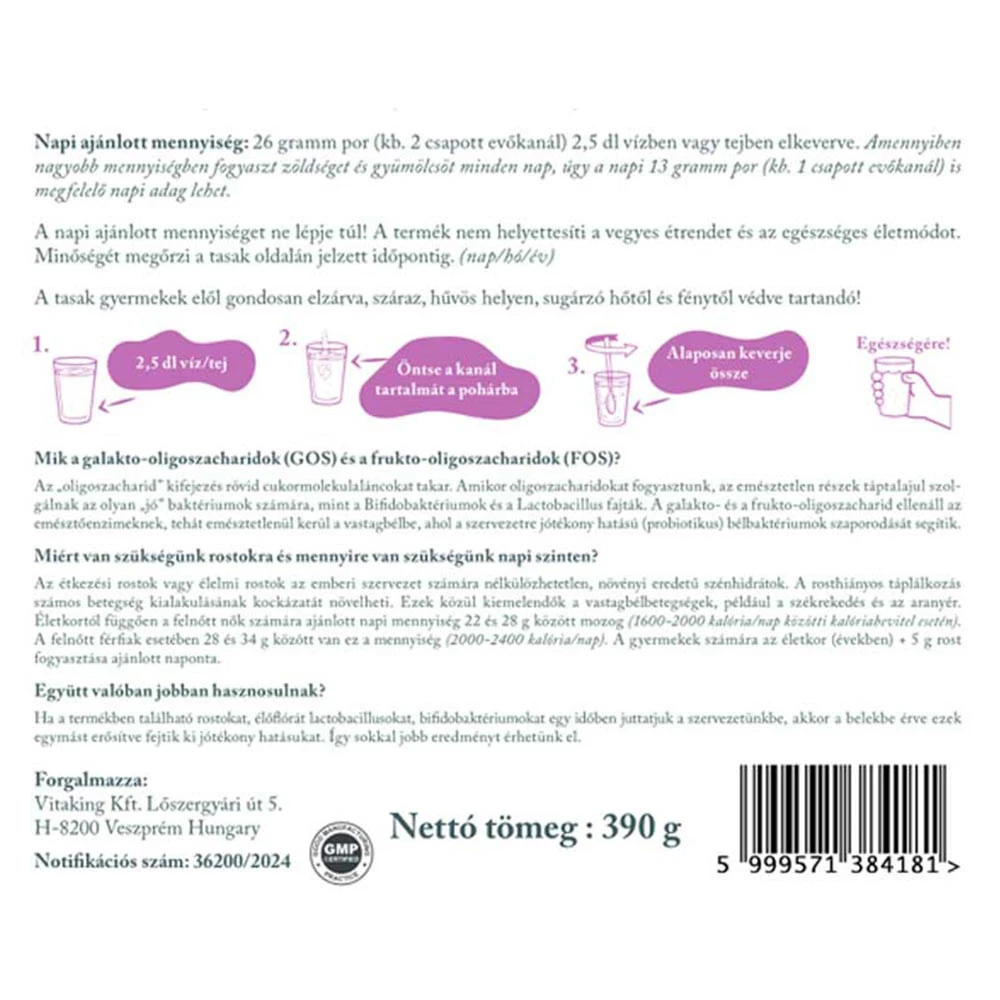 Vitaking - Szimbiotikus Rost (390 g, eper ízű) - Image 7