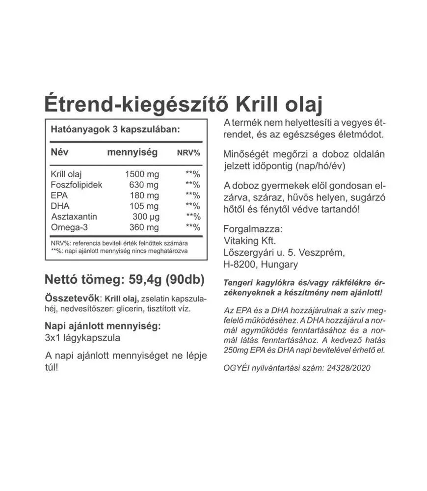 Vitaking - Vitakrill olaj 500 mg (90 lágyzselatin kapszula) - Image 4