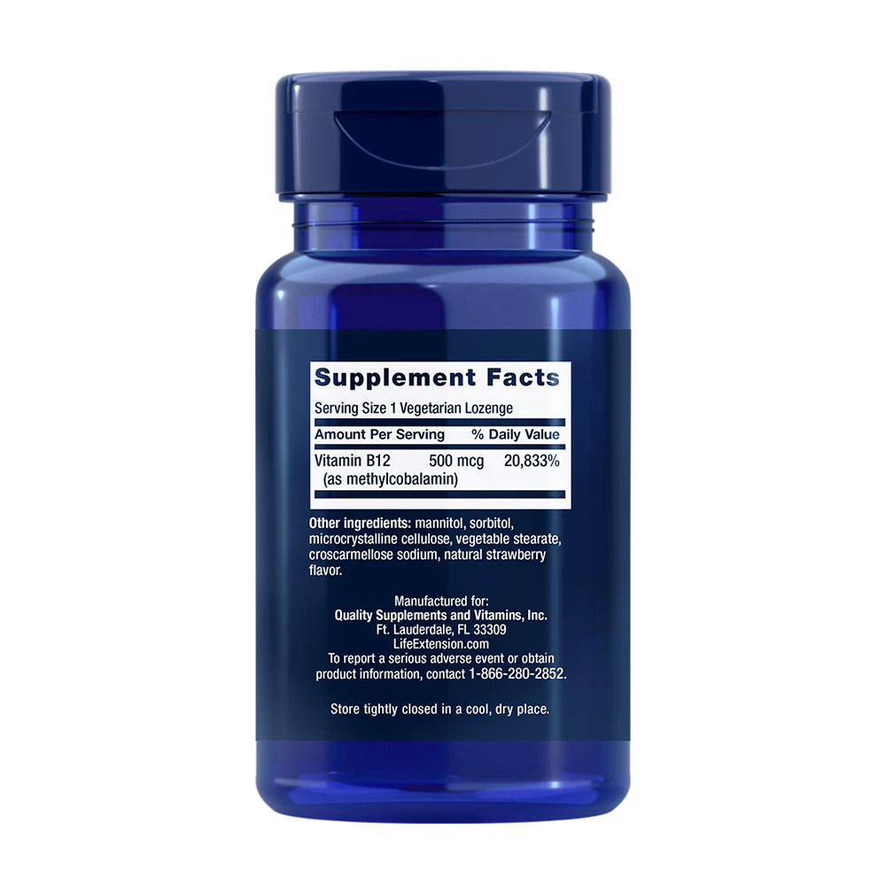 b12-vitamin metil-kobalamin, 500mcg - 100 vegetáriánus pasztilla - Image 5