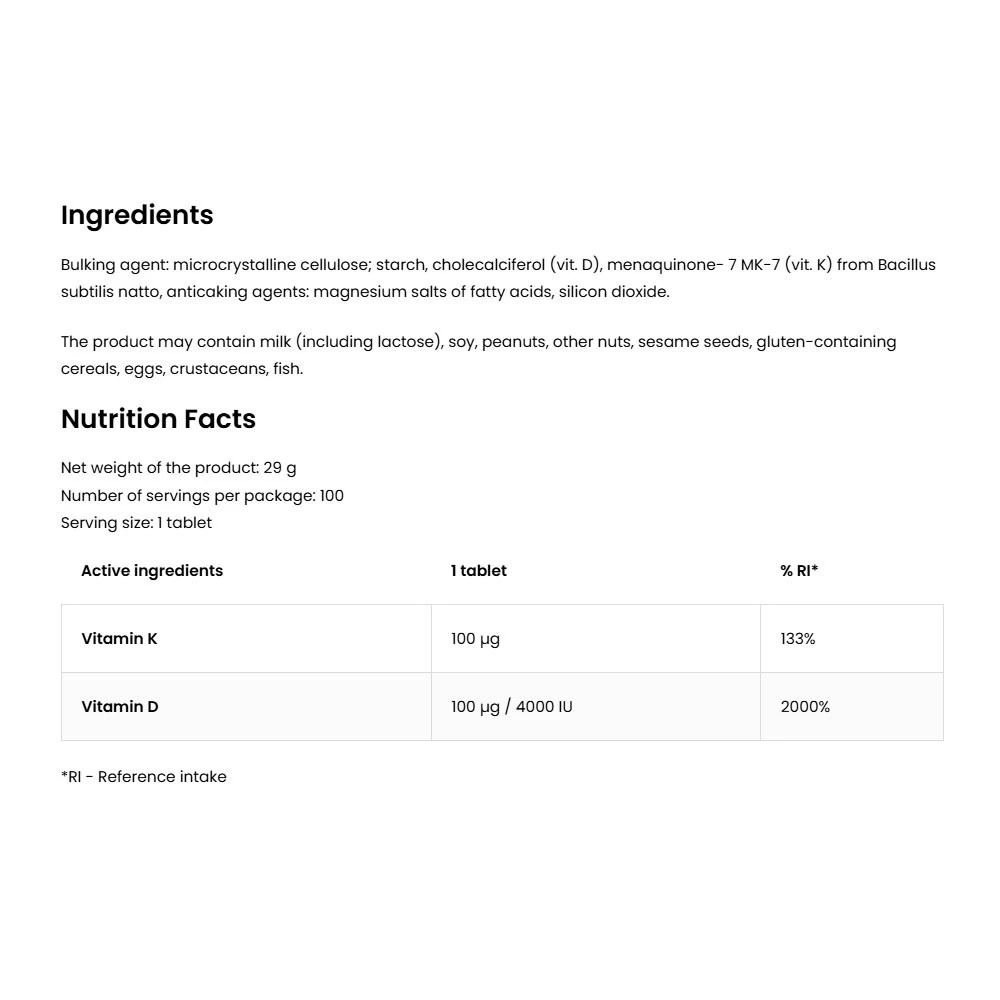 OstroVit - D3-vitamin 4000 + K2 - 100 tabletta - Image 2