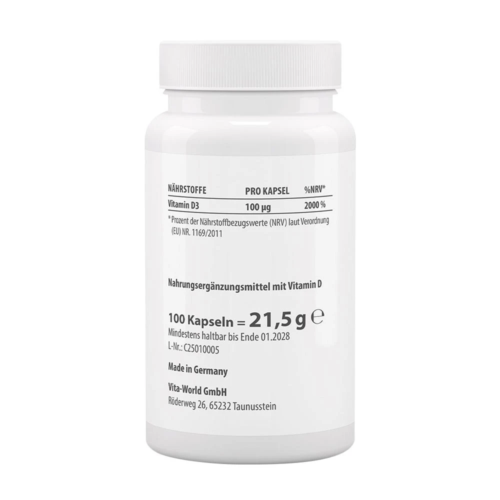 Vitaworld - Vitaworld D3-vitamin 4000 NE (100 kapszula) - Image 2