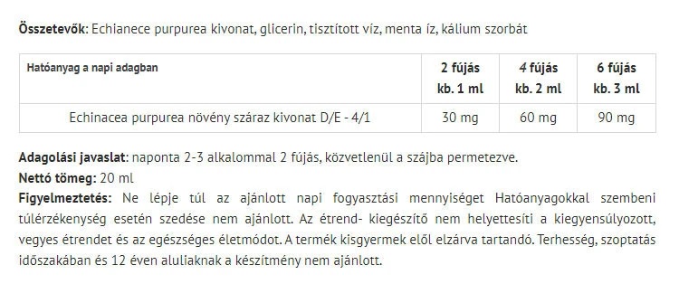 Natur Tanya - Natur Tanya ESI® Alkoholmentes Echinacea Torokspray (20 ml) - Image 2