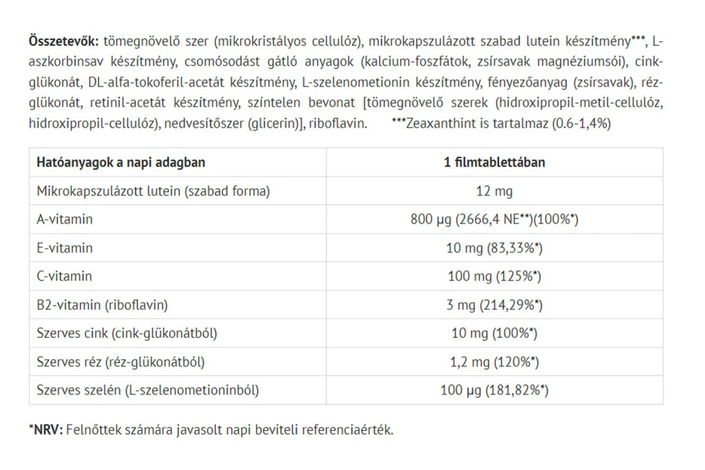 Natur Tanya - Natur Tanya Lutein Pro Szemvitamin (54 tabletta) - Image 2