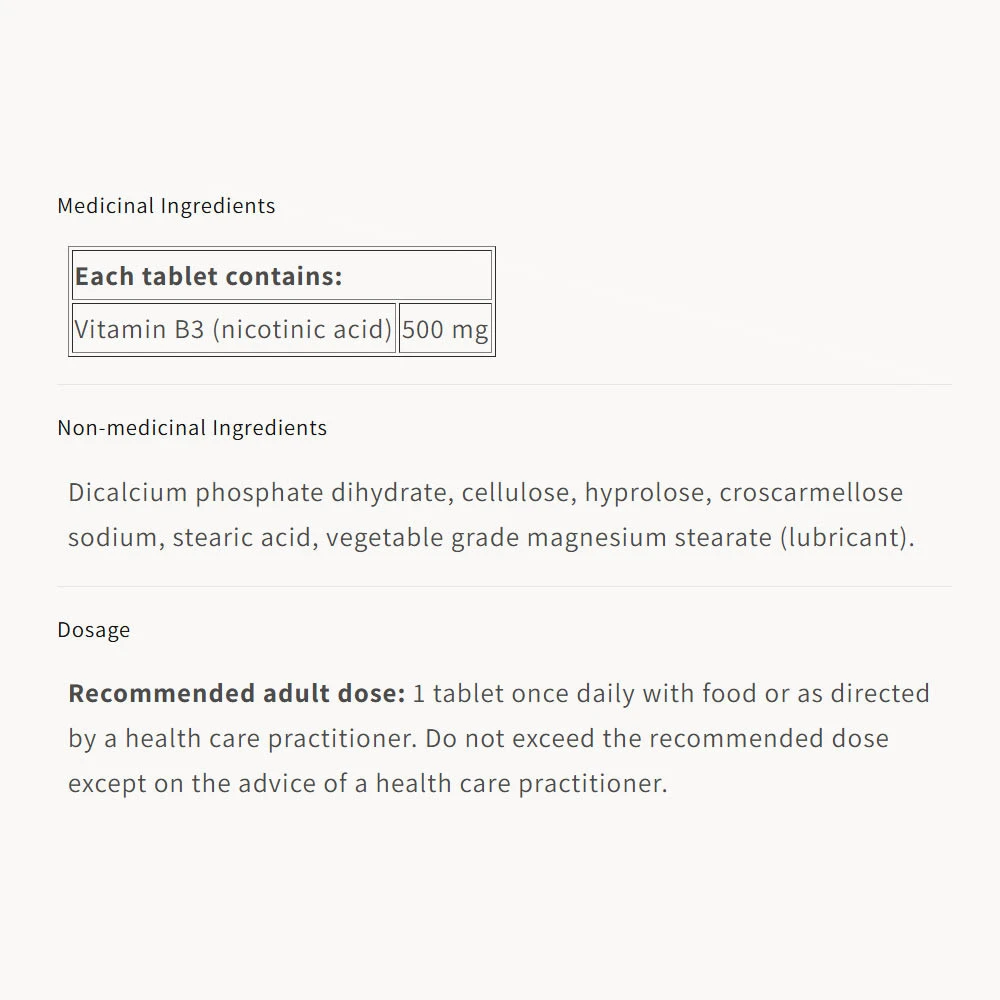 Natural Factors - Niacin 500 mg (90 tabletta) - Image 2